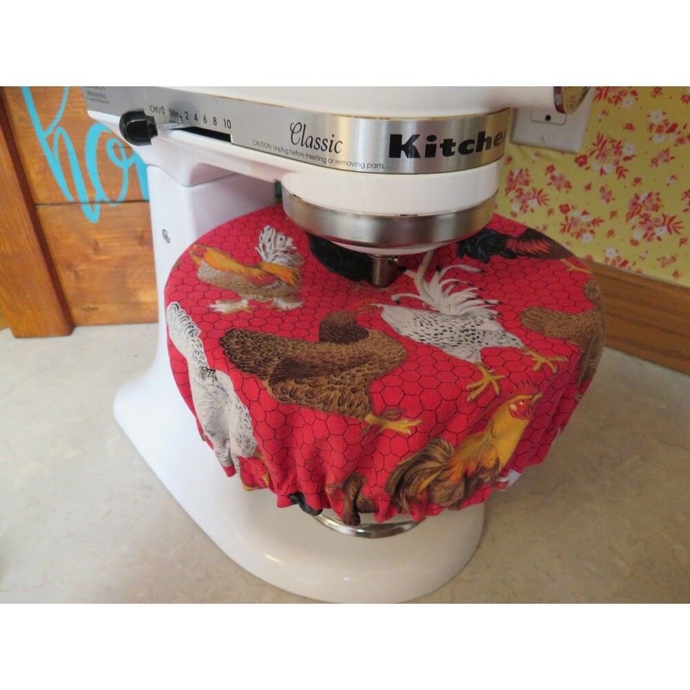 Kitchenaid Bowl Cover, Reversible Chickens and Sunflower Mixer Cover